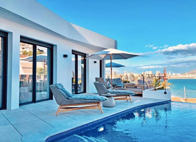 Luxurioeses Apartment In Benidorm Mit Pool Eksteriør billede